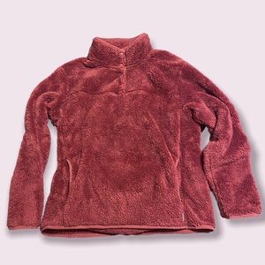 Fuzzy snap fleece pullover